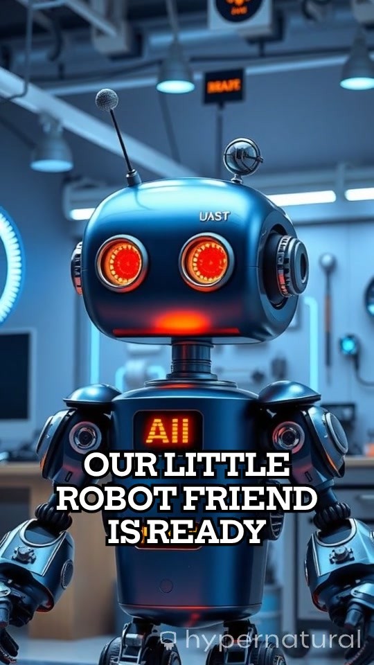 Adventures of a Neon Robot in a Futuristic Playground!