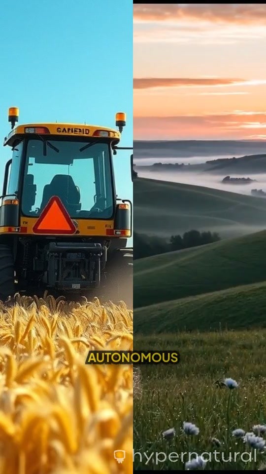 Futuristic AI-Powered Harvest Machine in Motion