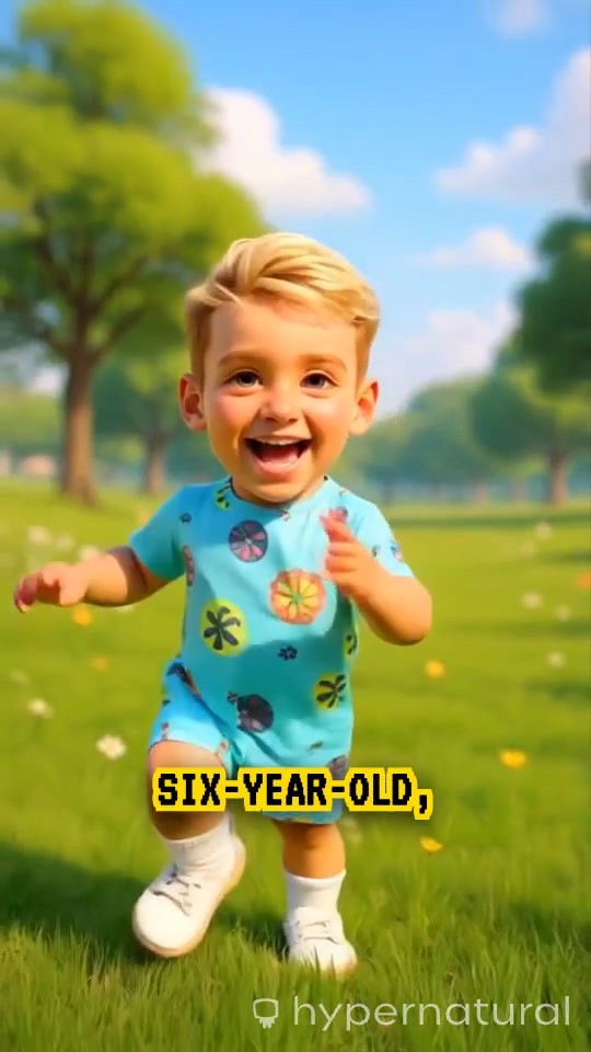 3D Cartoon Child and Tiger Backyard Adventure