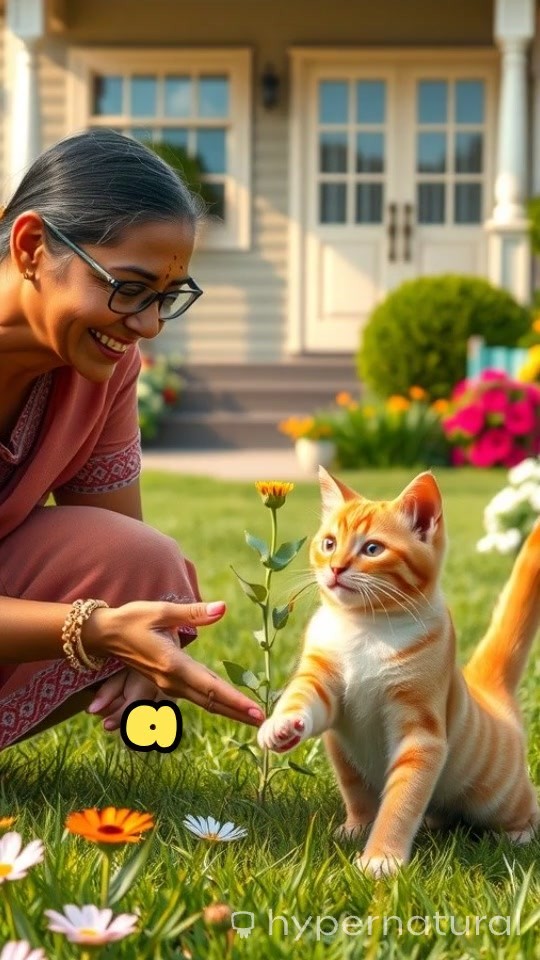 The Old Lady and Her Stray Cat Friends