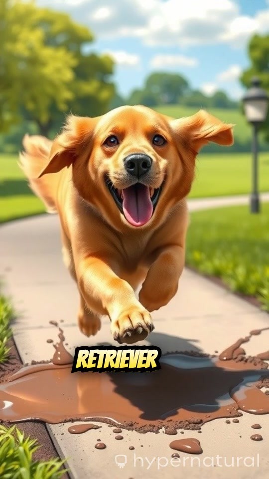 Dog Jumps in Puddle and Gets Cleaned Up