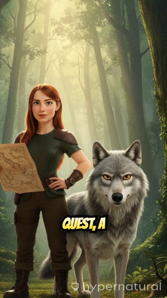 Quest for the Lost Treasure: A Player and Their Wolf