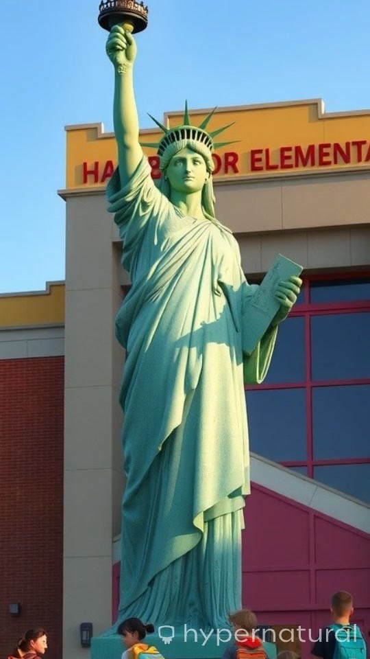 Liberty's Bright First Day at Harbor Elementary!