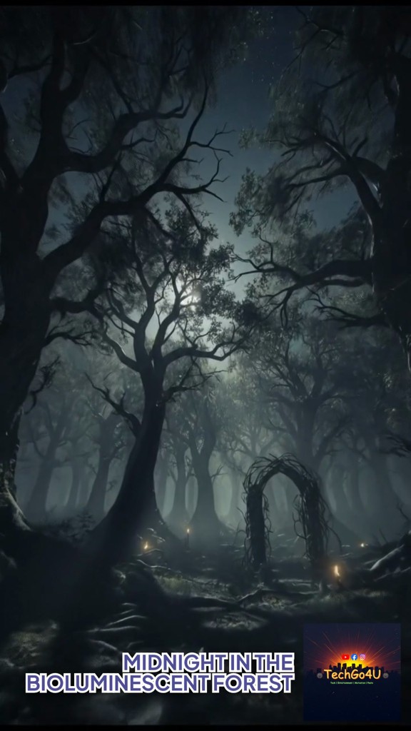 Midnight in the Bioluminescent Forest