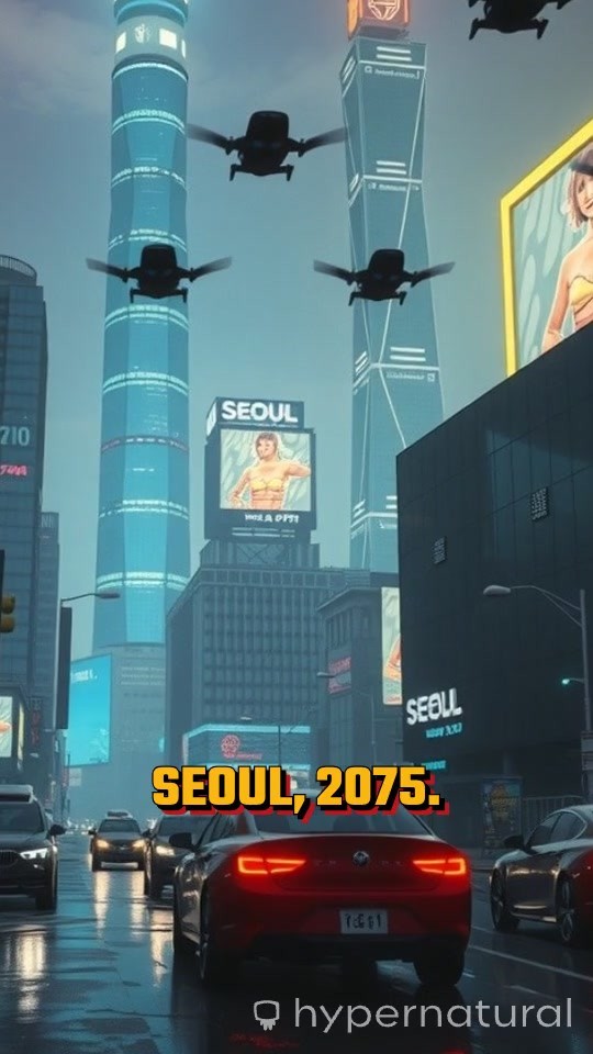 Futuristic Seoul 2075: A Cyberpunk Vision