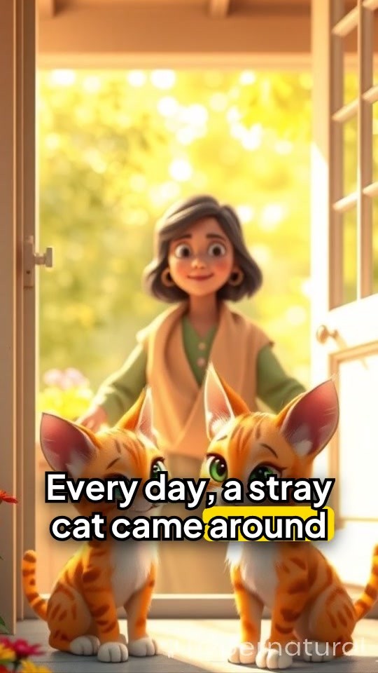 The Old Lady and the Stray Cat's Kittens