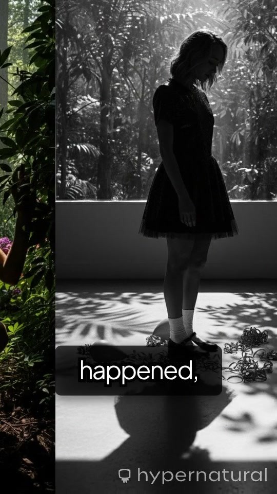 Girl in Beautiful Dress Walks into the Jungle