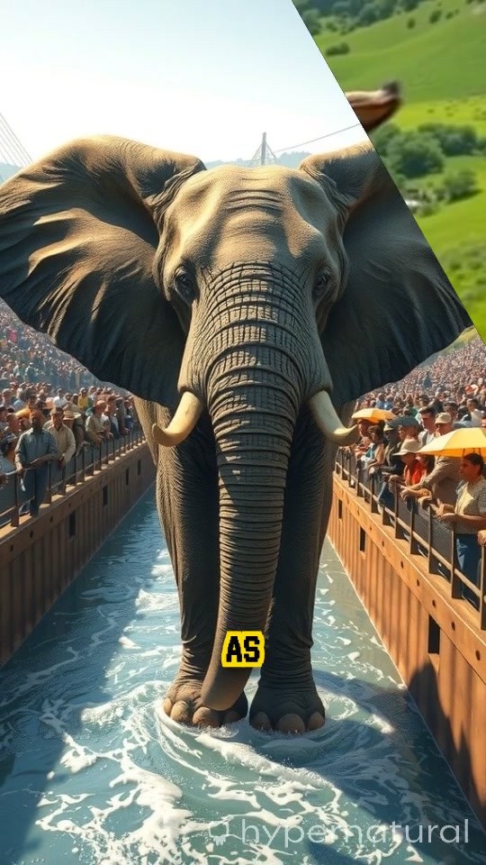 Epic Showdown: Elephant vs. Tiger on a Bridge