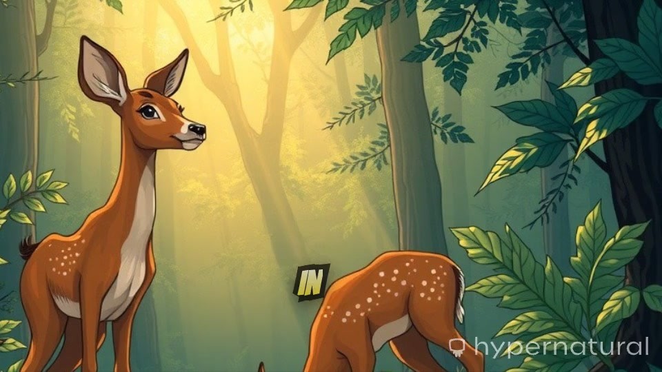 जंगल में हिरणों की शेर से बचने की कहानी