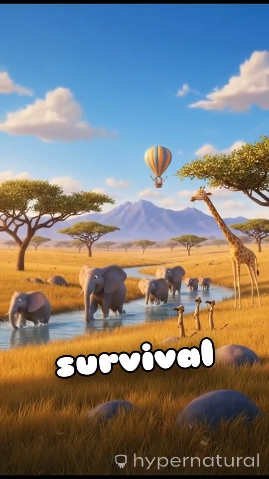 Lion and Deer in the Jungle