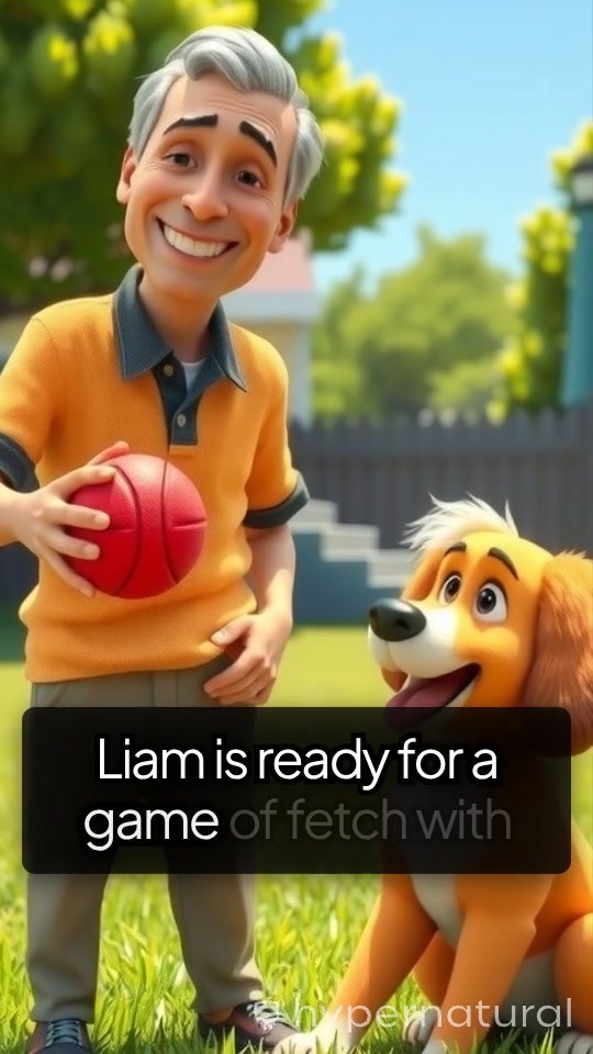 Child and Dog Playtime in the Backyard