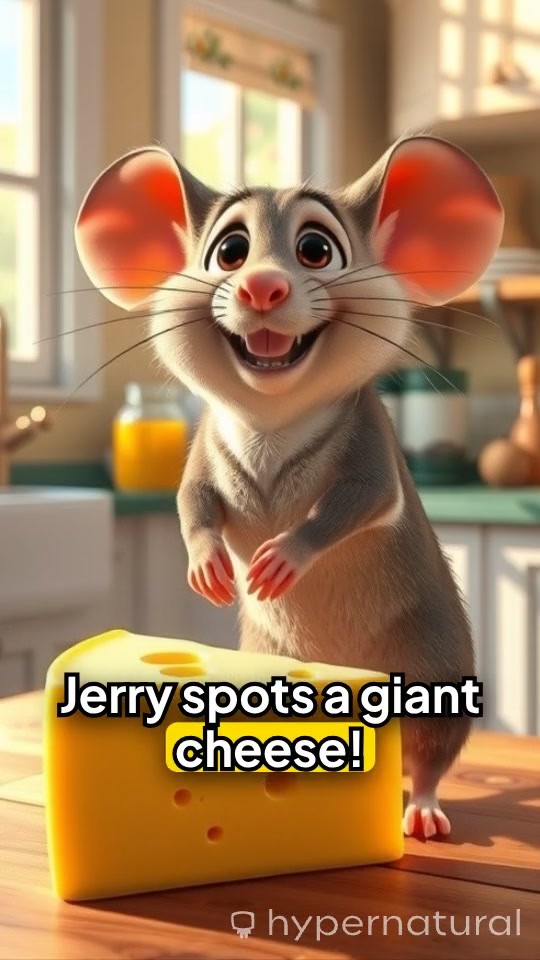 Whimsical Kitchen Chase: Cartoon Cat vs. Mouse!