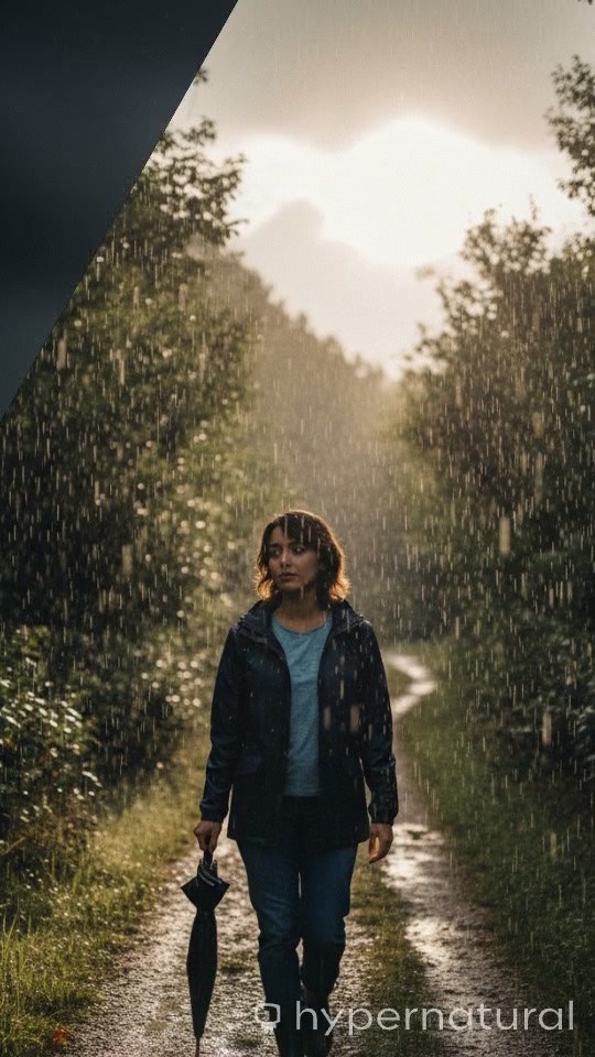 Journey from Rain to Radiance: Touching Earth and Embracing Light