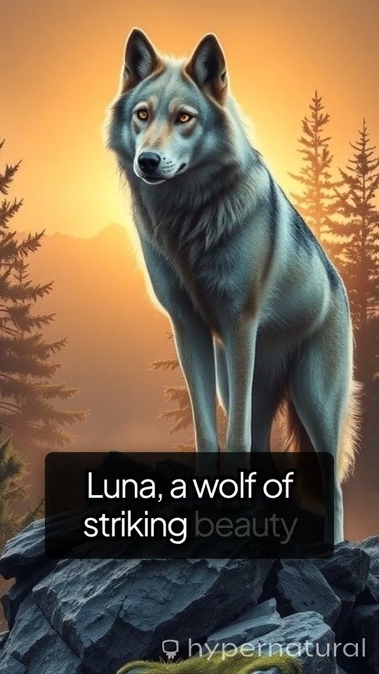 Luna: The Silver-Gray Wolf with Golden Eyes