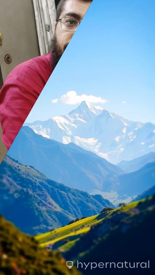 Men Riding a Horse Near Mountain