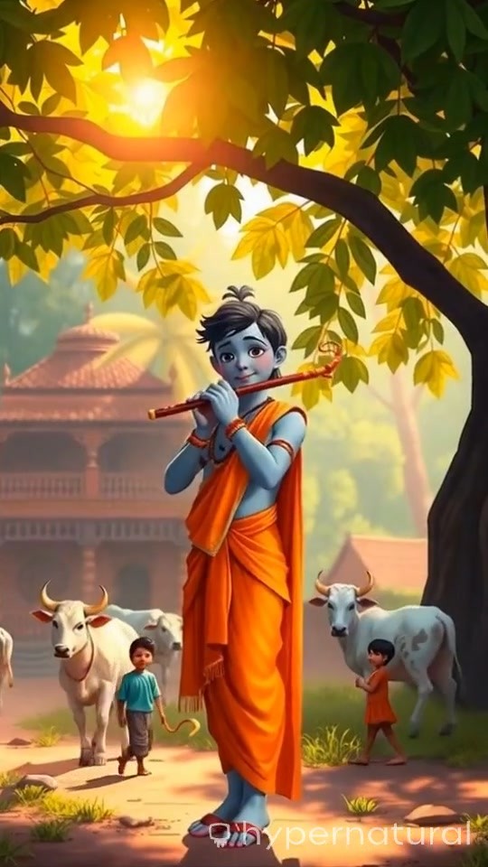 Krishna's Flute and the Serpent Demon
