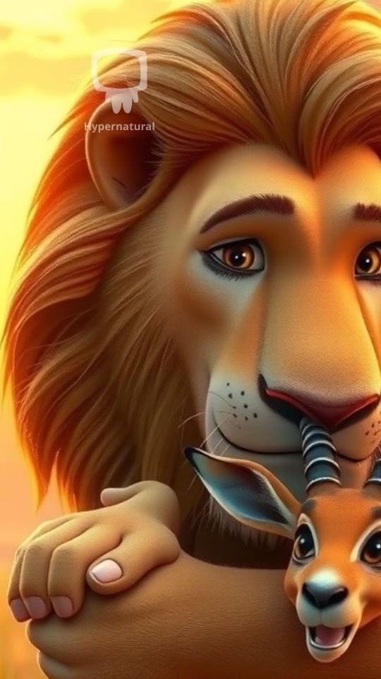 When a Lion Protects a Baby Antelope