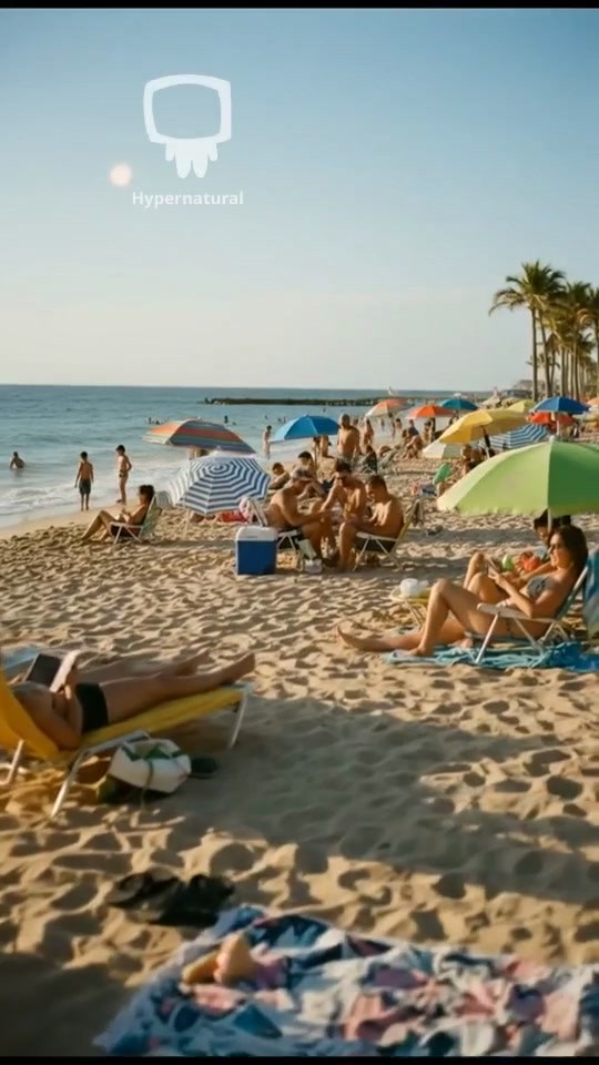 Beachgoers Enjoy the Summer Heat