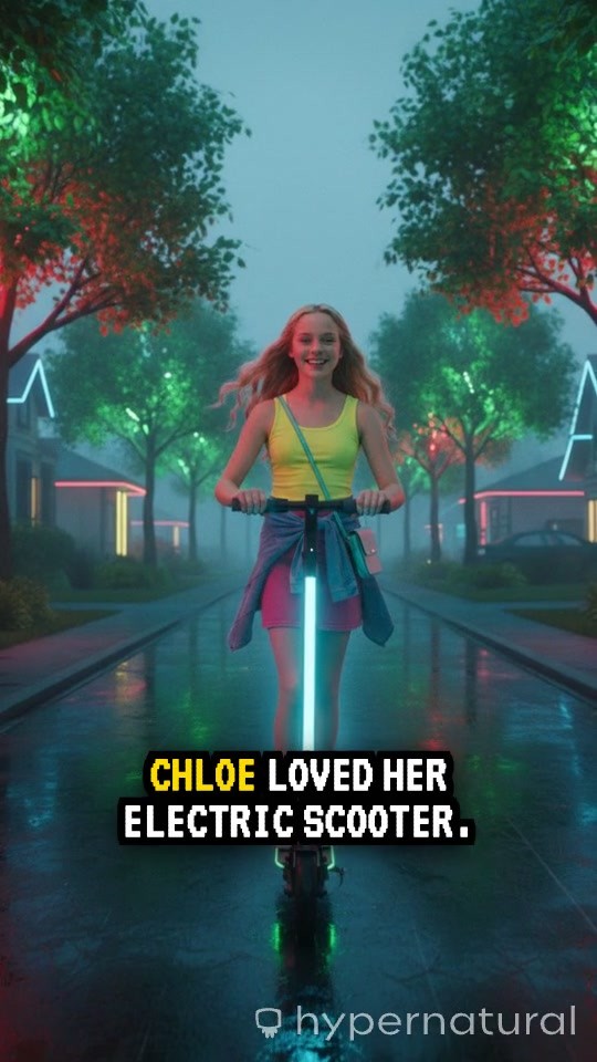 Girl Riding an Electric Scooter