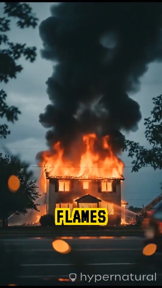 Brave Rescue: The Black Cat's Escape from the Blaze