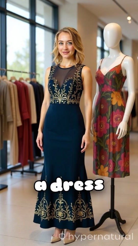 Girl Showcases Her Dress for Boutique