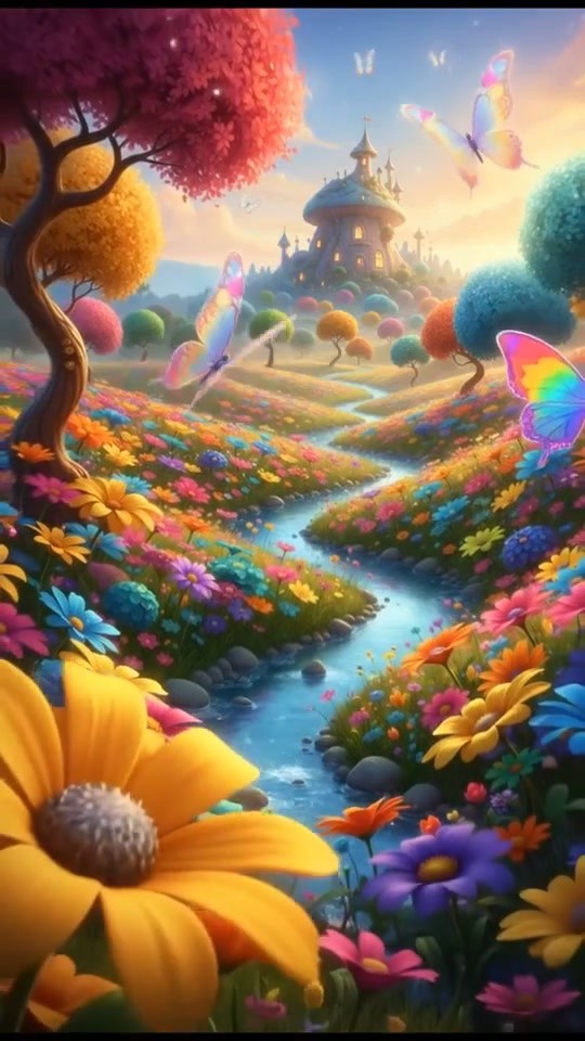 A Mother Cat and Her Playful Kittens in a Sunny Garden