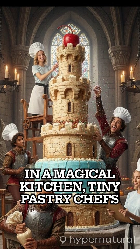 Whimsical Wonders: Tiny Chefs Create a Giant Cake