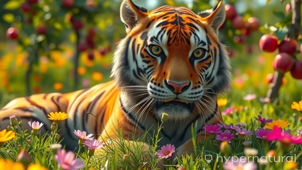 The Apple Adventure of the Cute Baby Tiger