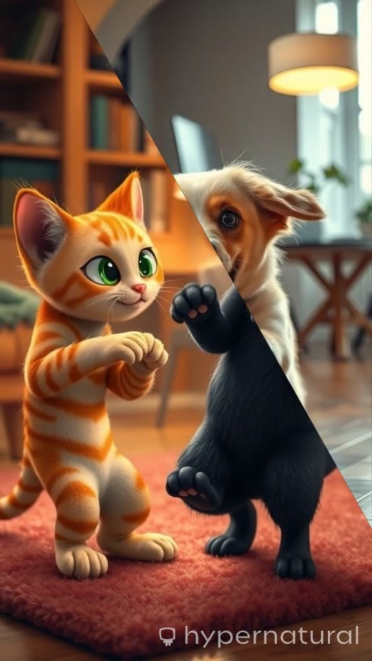 The Dancing Cat and the Determined Dog