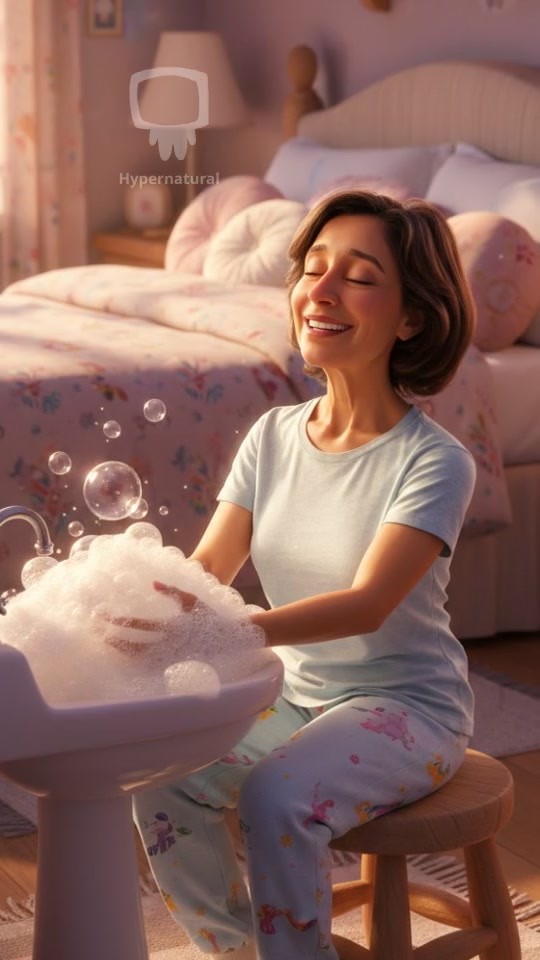 A Mother’s Love: Bathing and Singing for Her Baby