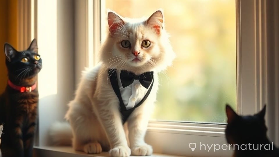 Cat Imitates Human Activities