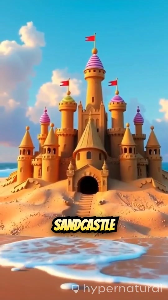 Playful Cat in Golden Sand: A Pixar-style Adventure