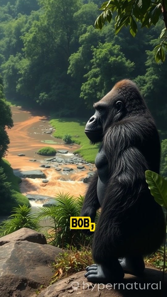 Gorilla Flies Over River, Feeds Fish Kool Aid!