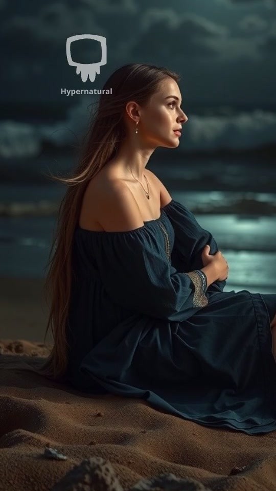 Lonely Girl by the Ocean