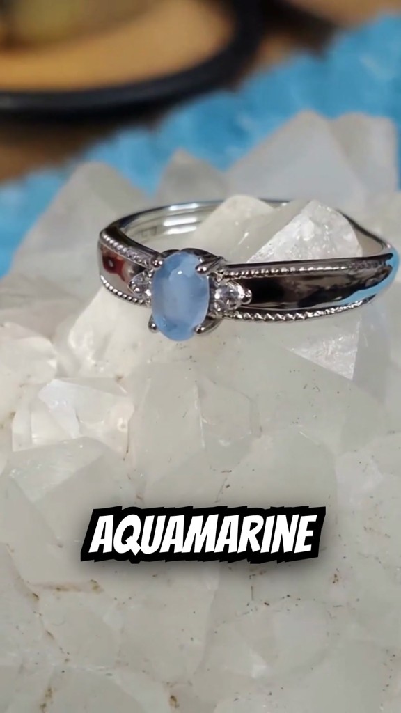 Shopable Aquamarine White Copper Adjustable Rings - Only $10 Each!