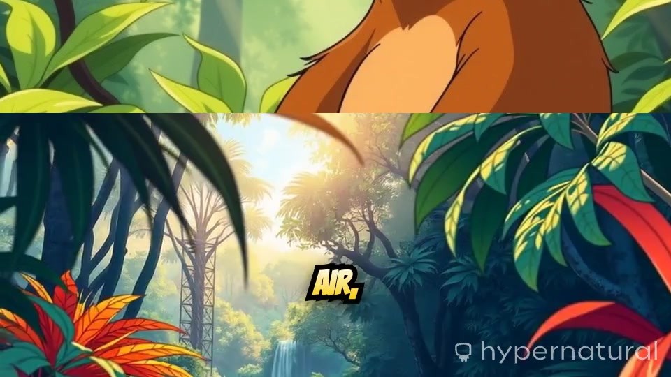 Brown Bear Enjoying Honey in Semi-Realistic Jungle
