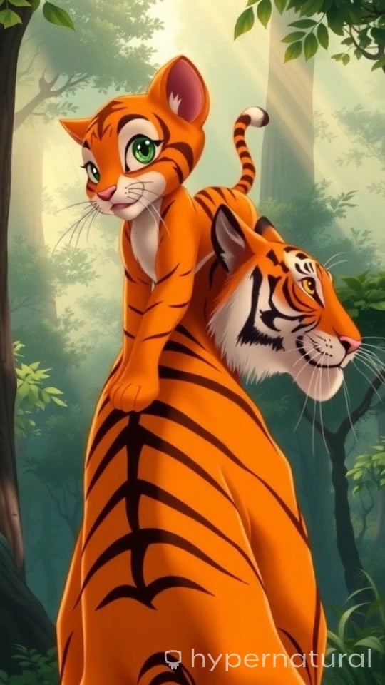 A Golden Cat and a Tiger's Adventure