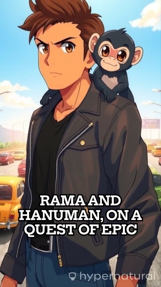 Lord Rama and Hanuman: The Rescue Mission on a Bike