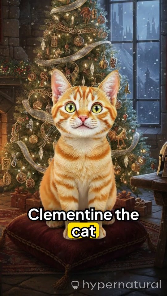 Santa Cat Prepares Christmas Gifts