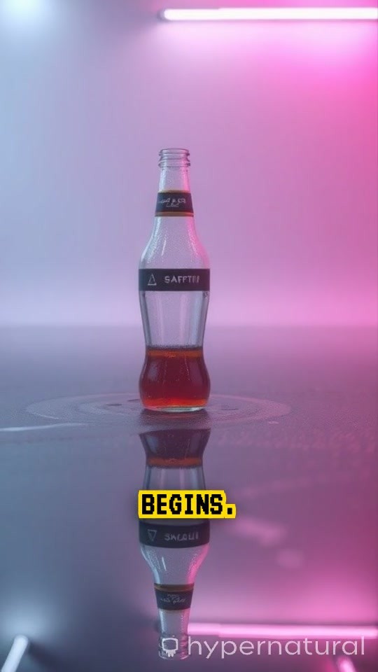 Hyper-Realistic Sprint: Athletic Male Chugs Cola in Transparent Anatomy Visualization