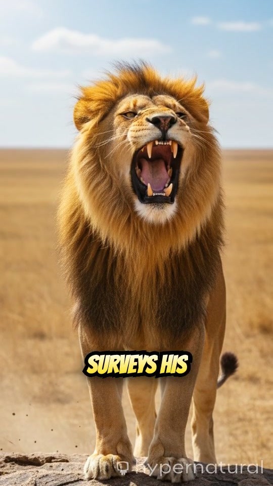 Majestic Male Lion: A Serene Journey in the African Savanna