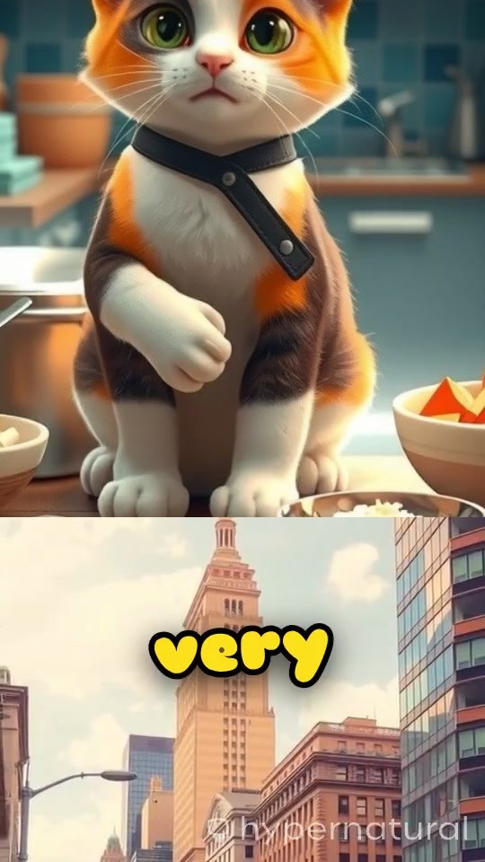 A Cat Cooking and Serving Pizza in a Restaurant!