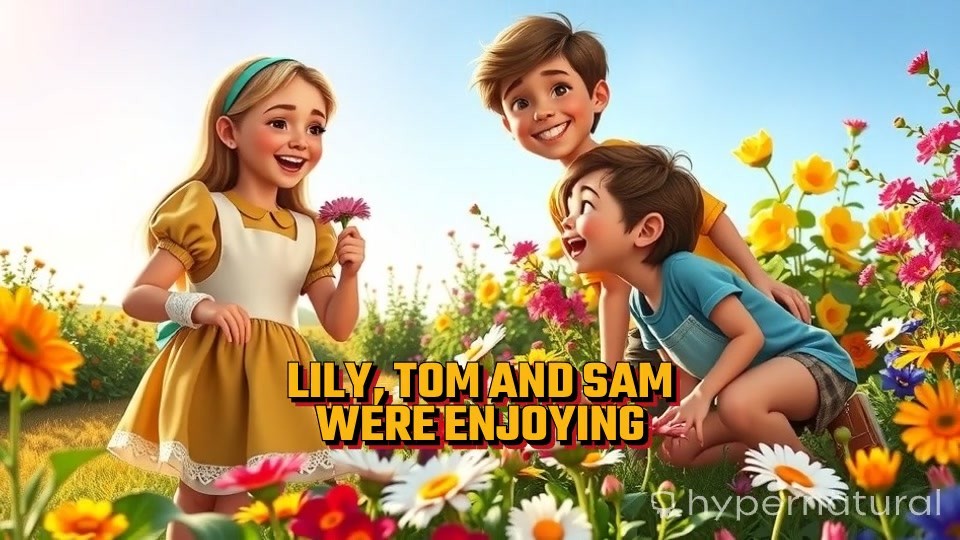 Kids and Dog Playing in the Garden