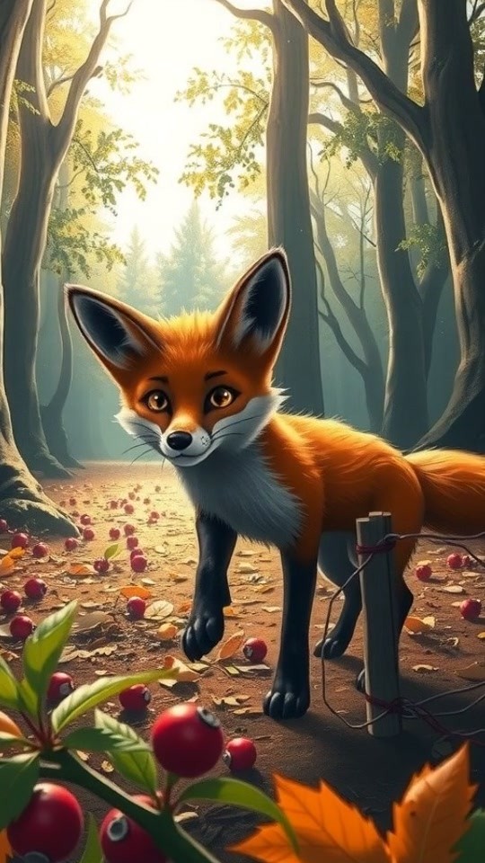 Tiny Realistic Fox on Fingertip