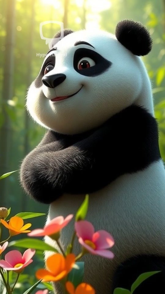 Laughing Baby Panda Slips on Ice Cream!