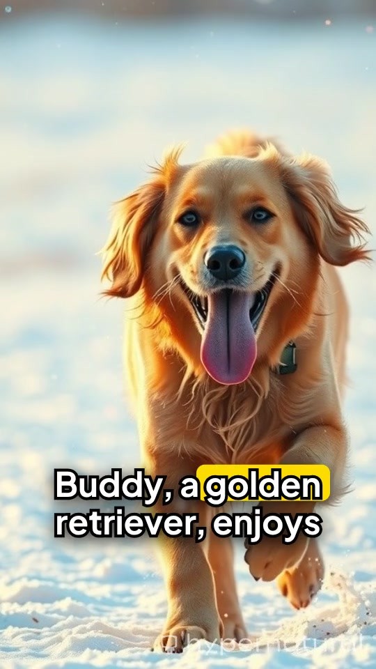 Winter Playtime: Golden Retriever and Fluffy Cat in Snow