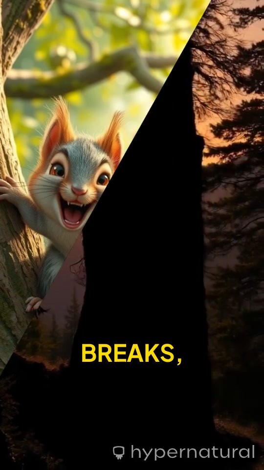 A Squirrel Fly on the Tree