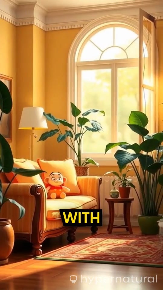 Joyful Moments: A Baby Boy Stacking Colorful Blocks in a Sunny Living Room