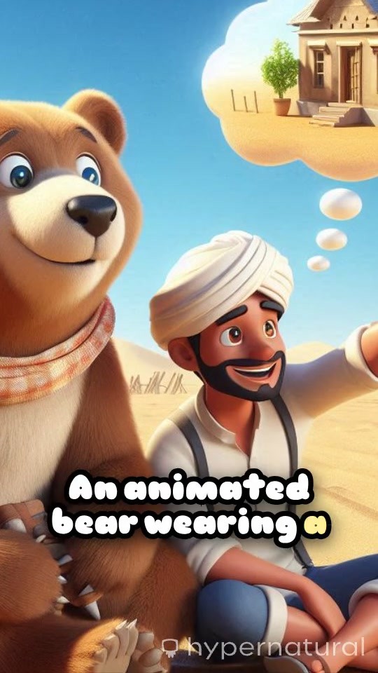 Desert Dreams: A Farmer's Vision with a Bear Companion