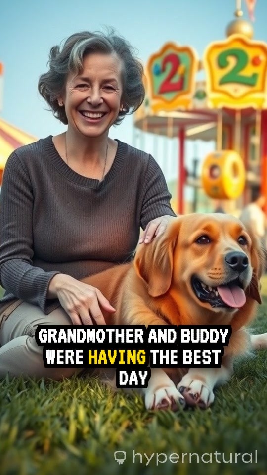 A Day of Joy: Dog and Grandmother at the Amusement Park